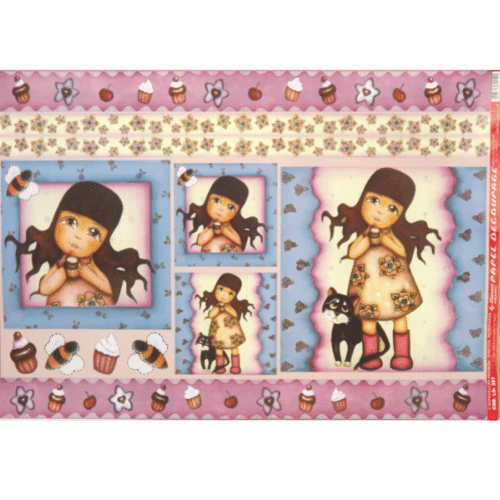 Papel Decoupage 34x48 LD-397 Menina e Doces Litocart - Palácio da Arte