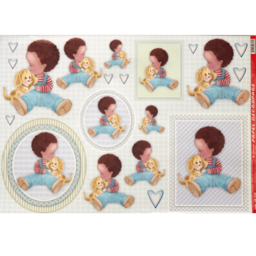 Papel Decoupage 34x48 LD-539 Menininho e Cachorrinho Litocart - Palácio da Arte