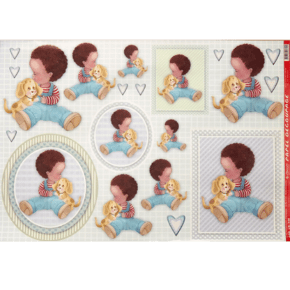 Papel Decoupage 34x48 LD-539 Menininho e Cachorrinho Litocart - Palácio da Arte