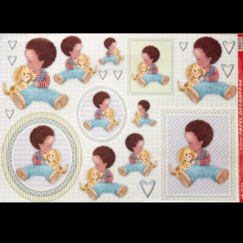 Papel Decoupage 34x48 LD-539 Menininho e Cachorrinho Litocart - Palácio da Arte