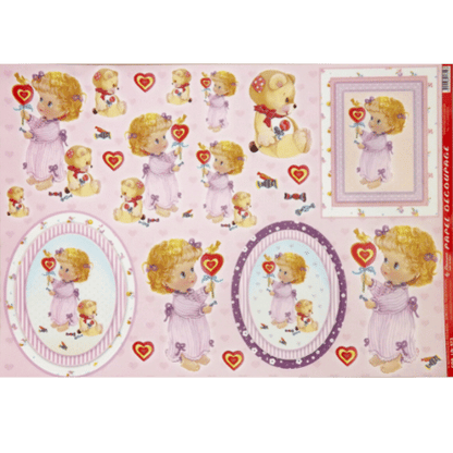 Papel Decoupage 34x48 LD-573 Menina e Ursinho Litocart - Palácio da Arte