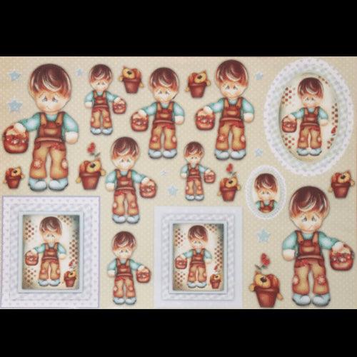 Papel Decoupage 34x48 LD-589 Menino com Cestinho Litocart - Palácio da Arte