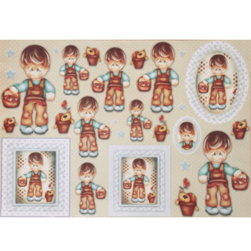 Papel Decoupage 34x48 LD-589 Menino com Cestinho Litocart - Palácio da Arte