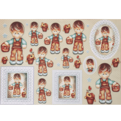 Papel Decoupage 34x48 LD-589 Menino com Cestinho Litocart - Palácio da Arte