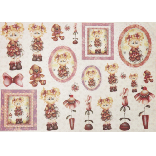 Papel Decoupage 34x48 LD-590 Menina com Urso Litocart - Palácio da Arte