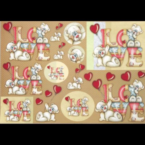 Papel Decoupage 34x48 LD-686 Ursinho Love Litocart - Palácio da Arte