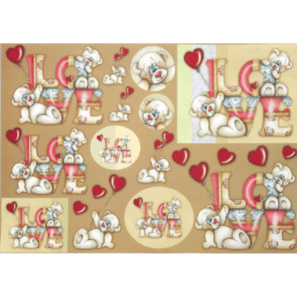 Papel Decoupage 34x48 LD-686 Ursinho Love Litocart - Palácio da Arte