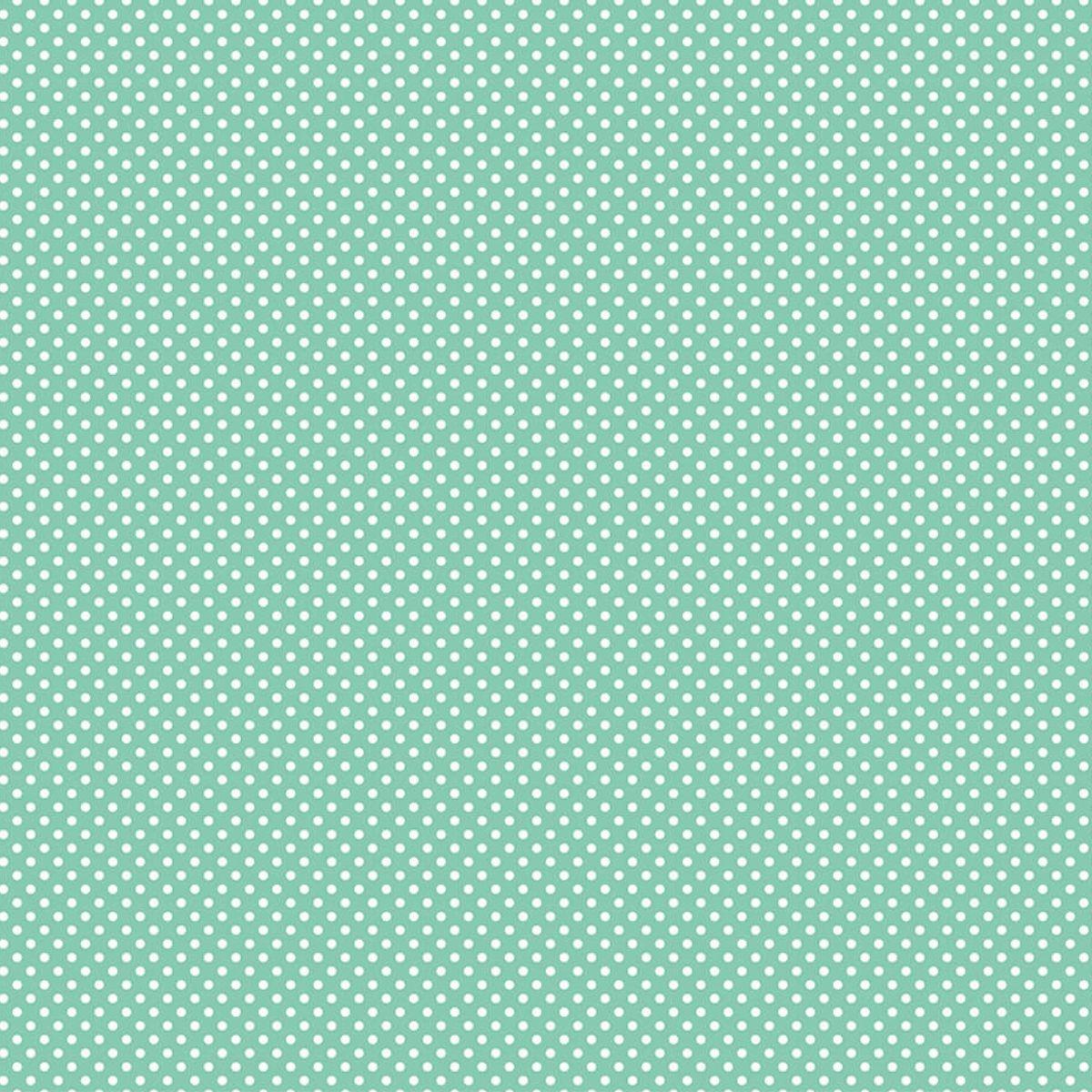 Papel Scrapbook Essencial Litoarte SE-004 Poá Branco e Verde 30,5x30,5cm - Palácio da Arte