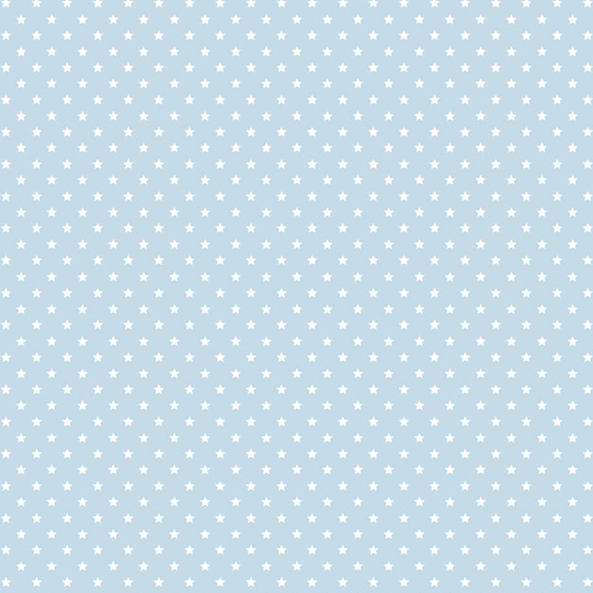 Papel Scrapbook Essencial Litoarte SE-008 Estrelinhas Branco e Azul 30,5x30,5cm - Palácio da Arte