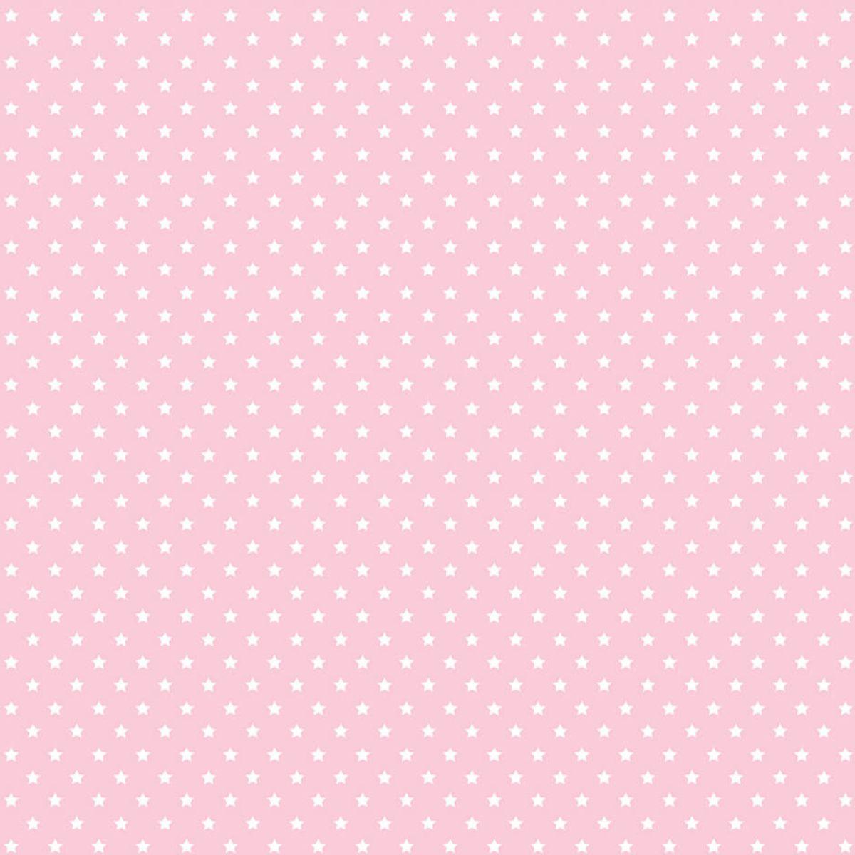Papel Scrapbook Essencial Litoarte SE-009 Estrelinhas Branco e Rosa 30,5x30,5cm - Palácio da Arte