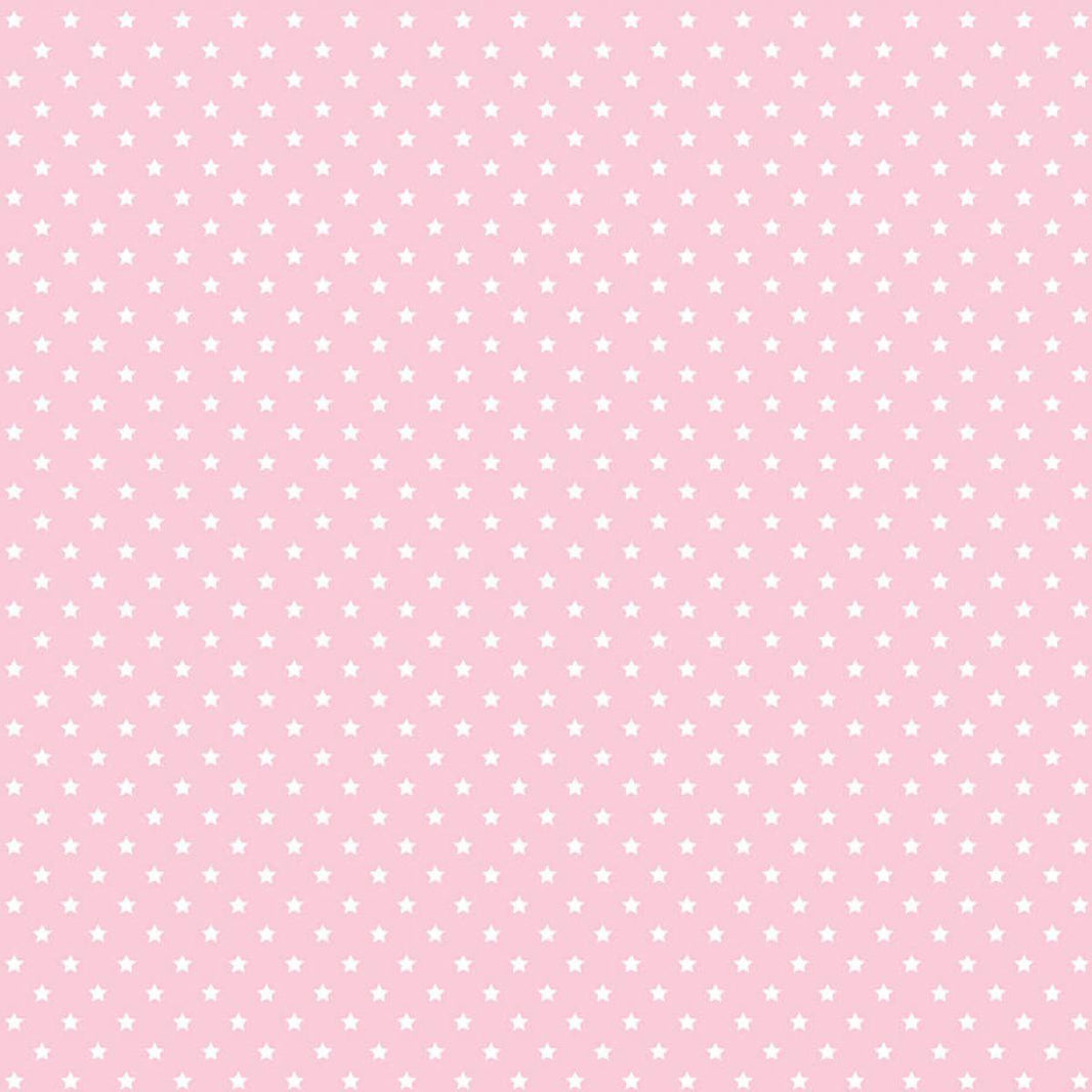 Papel Scrapbook Essencial Litoarte SE-009 Estrelinhas Branco e Rosa 30,5x30,5cm - Palácio da Arte