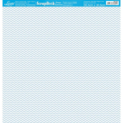 Papel Scrapbook Essencial Litoarte SE-010 Chevron Azul e Branco 30,5x30,5cm - Palácio da Arte