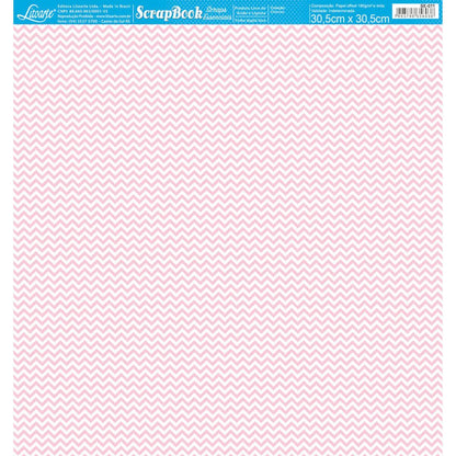 Papel Scrapbook Essencial Litoarte SE-011 Chevron Rosa e Branco 30,5x30,5cm - Palácio da Arte