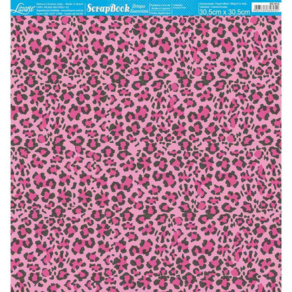 Papel Scrapbook Essencial Litoarte SE-013 Estampa de Tigre Rosa 30,5x30,5cm - Palácio da Arte