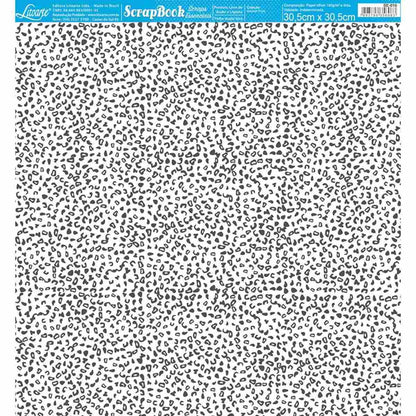 Papel Scrapbook Essencial Litoarte SE-016 Estampa de Onça Preto e Branco 30,5x30,5cm - Palácio da Arte