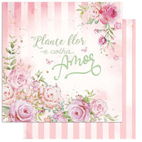 Papel Scrapbook Litoarte SCXV-001 Rosas Aquarela 15x15cm - Palácio da Arte