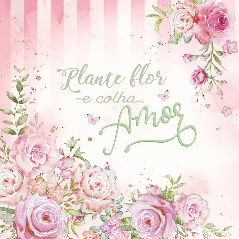 Papel Scrapbook Litoarte SCXV-001 Rosas Aquarela 15x15cm - Palácio da Arte