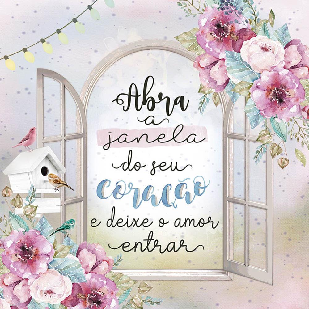 Papel Scrapbook Litoarte SCXV-003 Janela Flores 15x15cm - Palácio da Arte