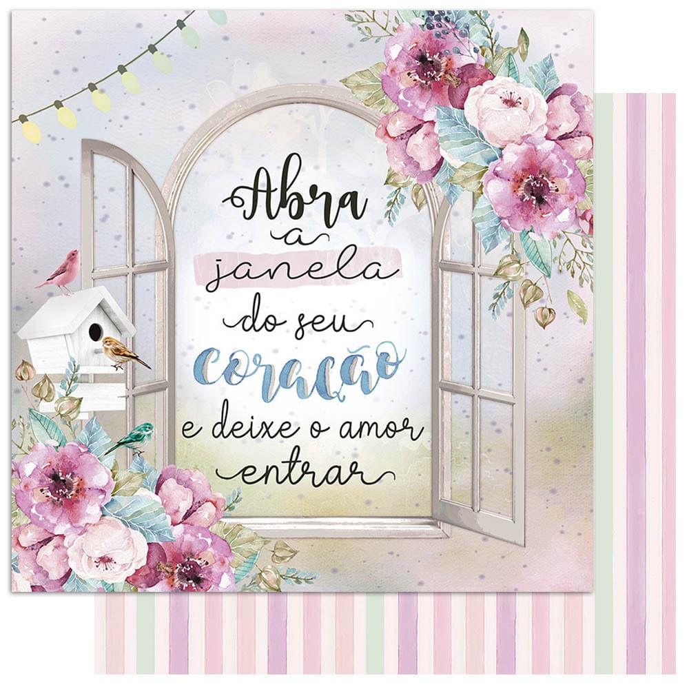 Papel Scrapbook Litoarte SCXV-003 Janela Flores 15x15cm - Palácio da Arte