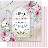 Papel Scrapbook Litoarte SCXV-003 Janela Flores 15x15cm - Palácio da Arte