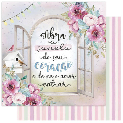 Papel Scrapbook Litoarte SCXV-003 Janela Flores 15x15cm - Palácio da Arte