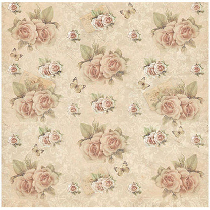 Papel Scrapbook Litoarte SD-0599 Rosas e Ornamentos 30,5x30,5cm - Palácio da Arte