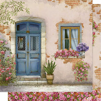 Papel Scrapbook Litoarte SD-0608 Porta e Janela com Flores 30,5x30,5cm - Palácio da Arte