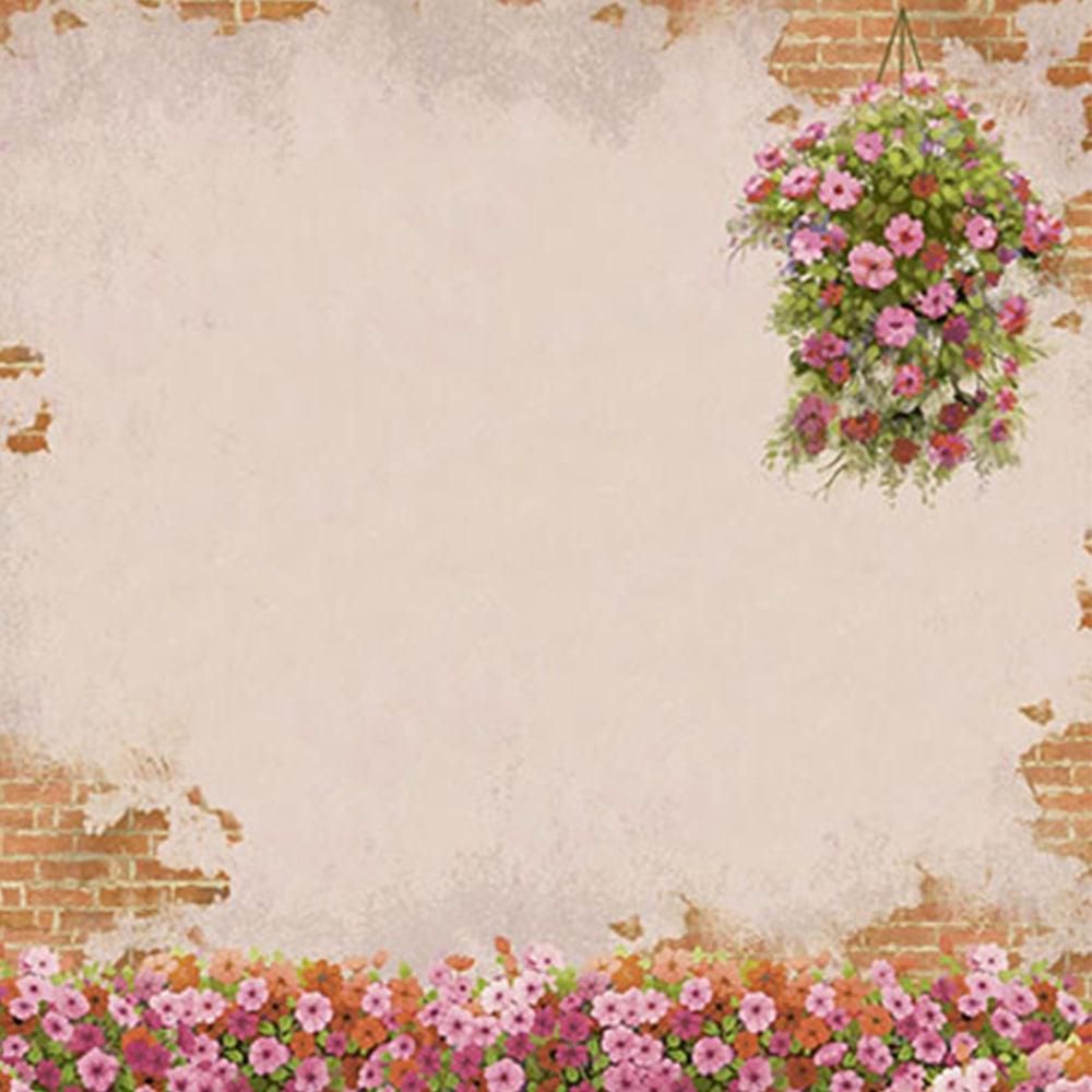 Papel Scrapbook Litoarte SD-0608 Porta e Janela com Flores 30,5x30,5cm - Palácio da Arte