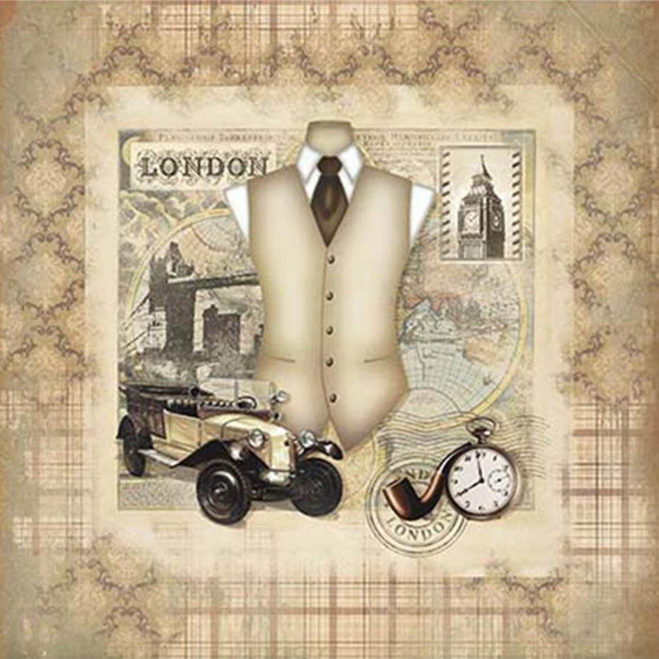 Papel Scrapbook Litoarte SD-0786 Carro e Traje Antigo 30,5x30,5cm - Palácio da Arte