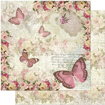 Papel Scrapbook Litoarte SD-0964 Borboletas e Flores Vintage 30,5x30,5cm - Palácio da Arte