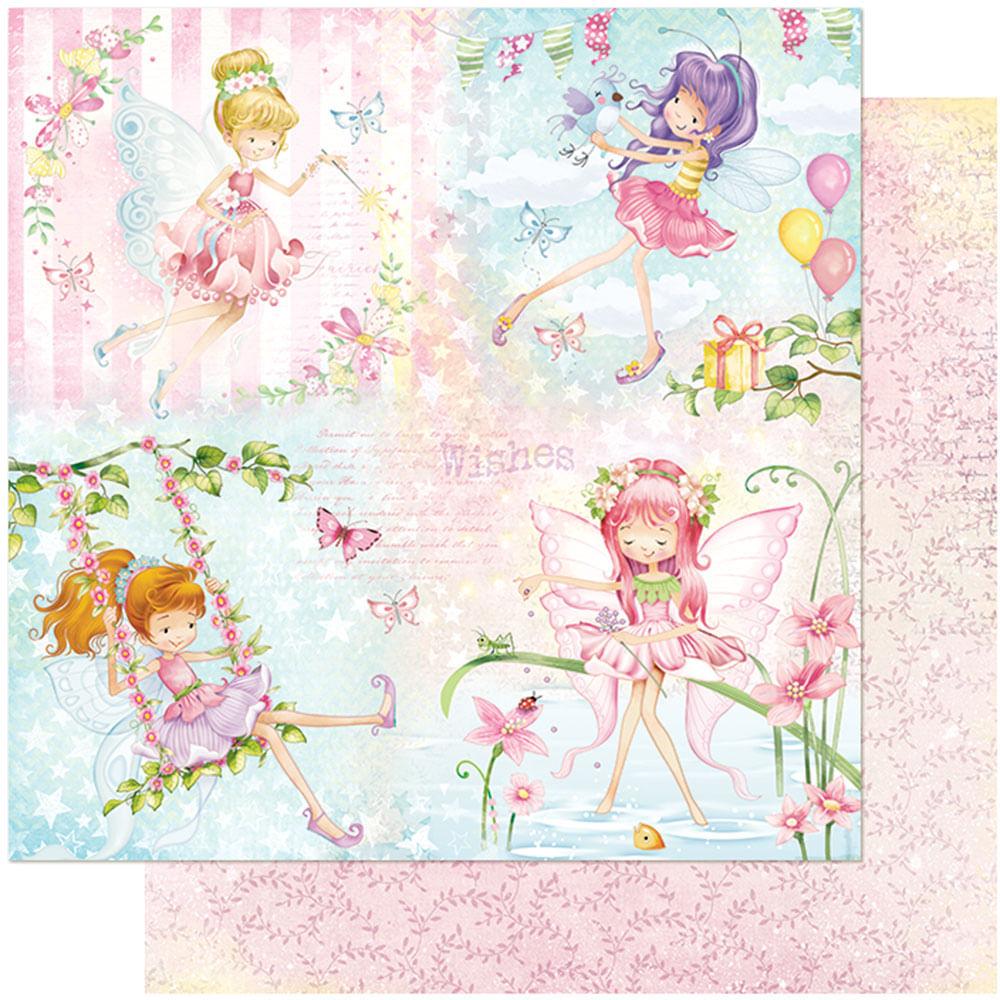 Papel Scrapbook Litoarte SD-1038 Fadas Infantis 30,5x30,5cm - Palácio da Arte
