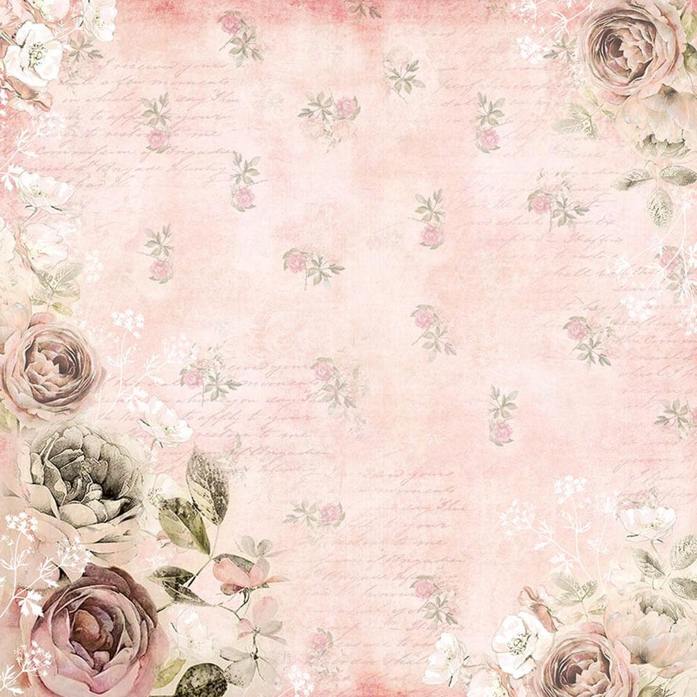 Papel Scrapbook Litoarte SD-1059 Rosas 30,5x30,5cm - Palácio da Arte
