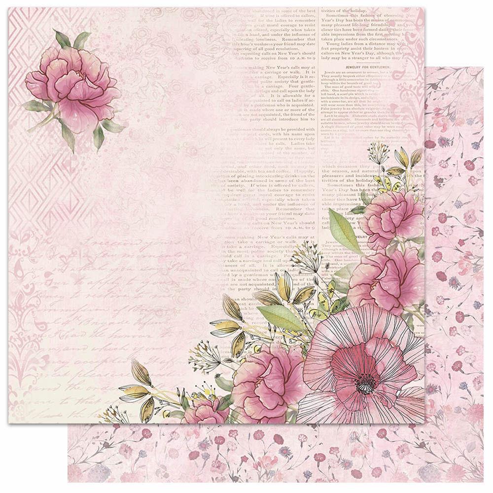 Papel Scrapbook Litoarte SD-1061 Flores Escrita Aramado 30,5x30,5cm - Palácio da Arte