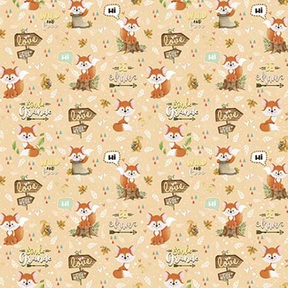 Papel Scrapbook Litoarte SD-1085 Raposa I 30,5x30,5cm - Palácio da Arte