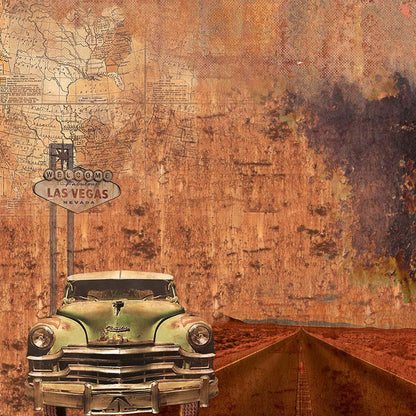 Papel Scrapbook Litoarte SD-1109 Rústico Carro Las Vegas 30,5x30,5cm - Palácio da Arte