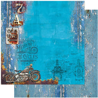 Papel Scrapbook Litoarte SD-1112 Rústico Motos 30,5x30,5cm - Palácio da Arte