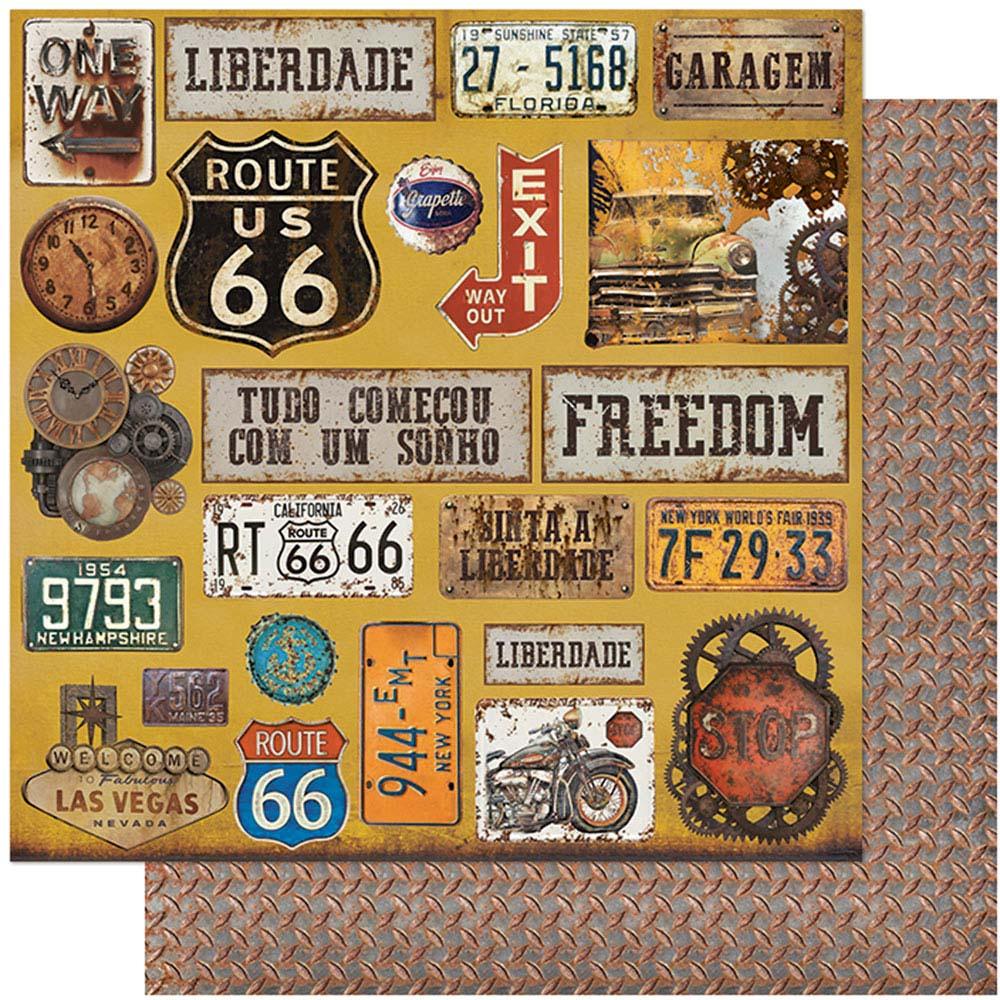 Papel Scrapbook Litoarte SD-1114 Rústico Placas 30,5x30,5cm - Palácio da Arte
