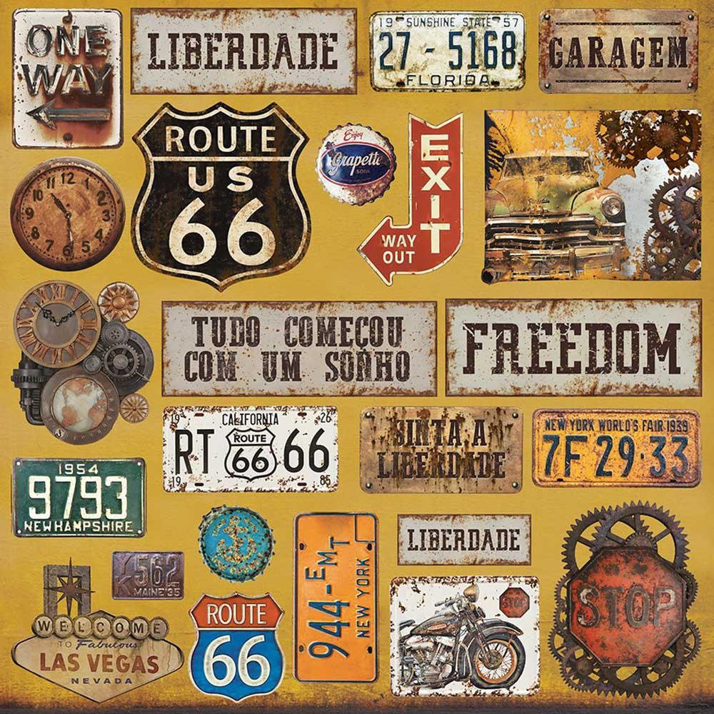 Papel Scrapbook Litoarte SD-1114 Rústico Placas 30,5x30,5cm - Palácio da Arte