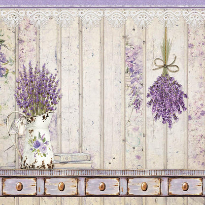 Papel Scrapbook Litoarte SD-1116 Jarro com Lavanda 30,5x30,5cm - Palácio da Arte