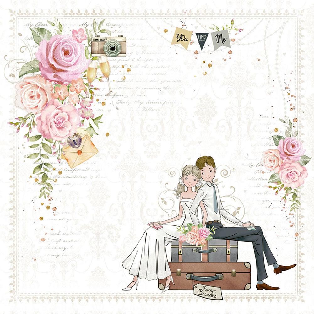 Papel Scrapbook Litoarte SD-1119 Noivos 30,5x30,5cm - Palácio da Arte