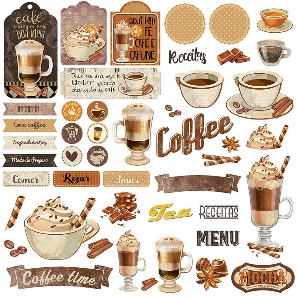 Papel Scrapbook Litoarte SD-1127 Tags Café I 30,5x30,5cm - Palácio da Arte