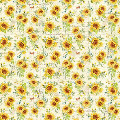 Papel Scrapbook Litoarte SD-1129 Girassol Fundo Parede de Tijolo 30,5x30,5cm - Palácio da Arte