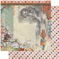 Papel Scrapbook Litoarte SD-1131 Alice, Gato e Coelho 30,5x30,5cm - Palácio da Arte