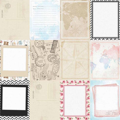 Papel Scrapbook Litoarte SD-1137 Viagem Card Postais 30,5x30,5cm - Palácio da Arte