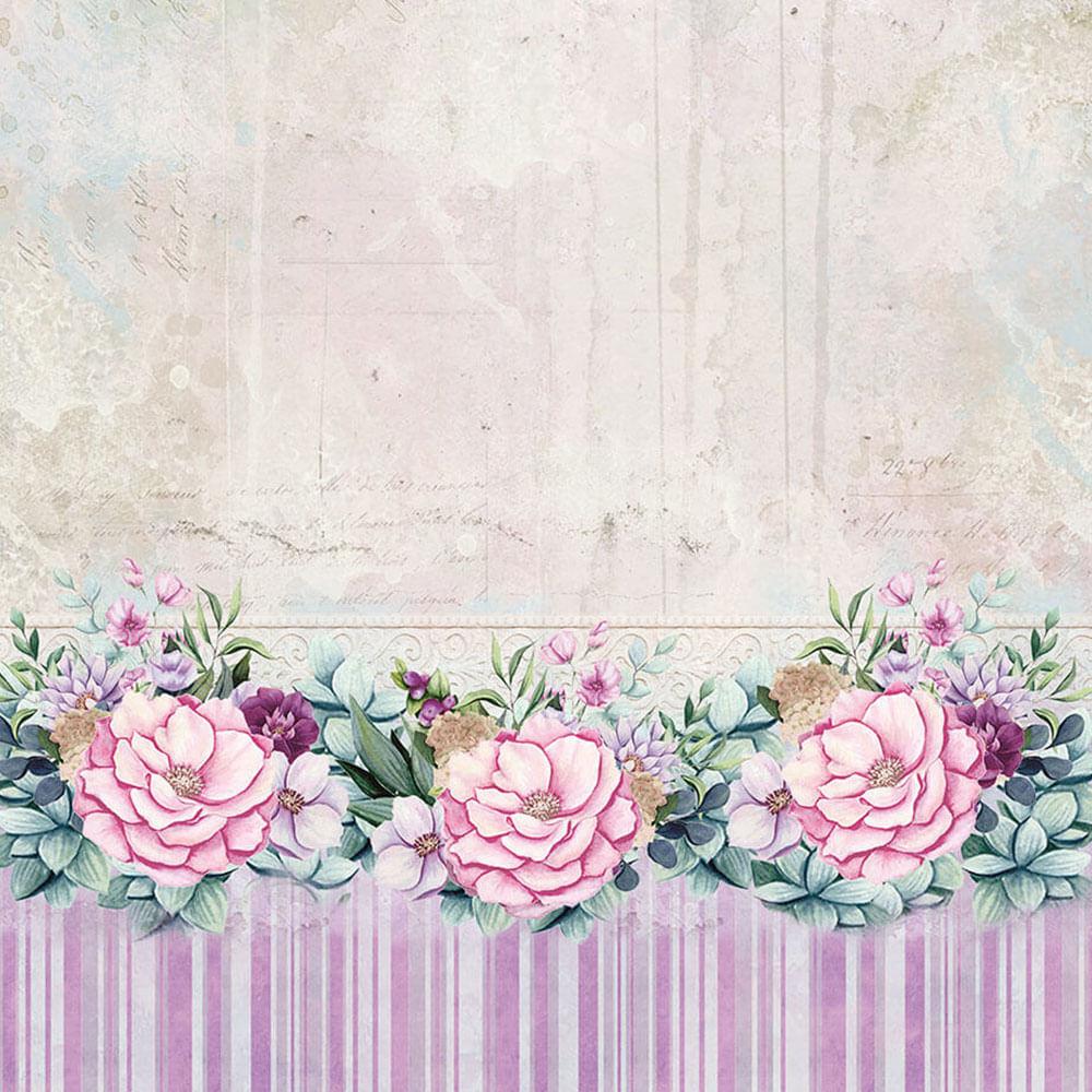 Papel Scrapbook Litoarte SD-1144 Flores 30,5x30,5cm - Palácio da Arte
