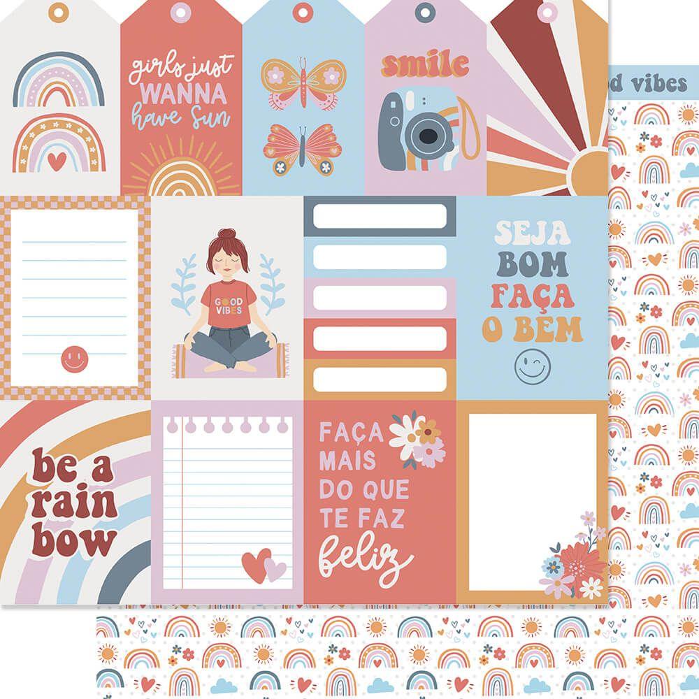 Papel Scrapbook Litoarte SD-1259 Etiquetas Positivas 30,5x30,5cm - Palácio da Arte