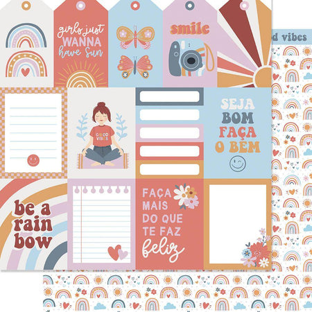 Papel Scrapbook Litoarte SD-1259 Etiquetas Positivas 30,5x30,5cm - Palácio da Arte