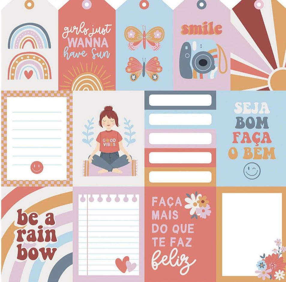Papel Scrapbook Litoarte SD-1259 Etiquetas Positivas 30,5x30,5cm - Palácio da Arte
