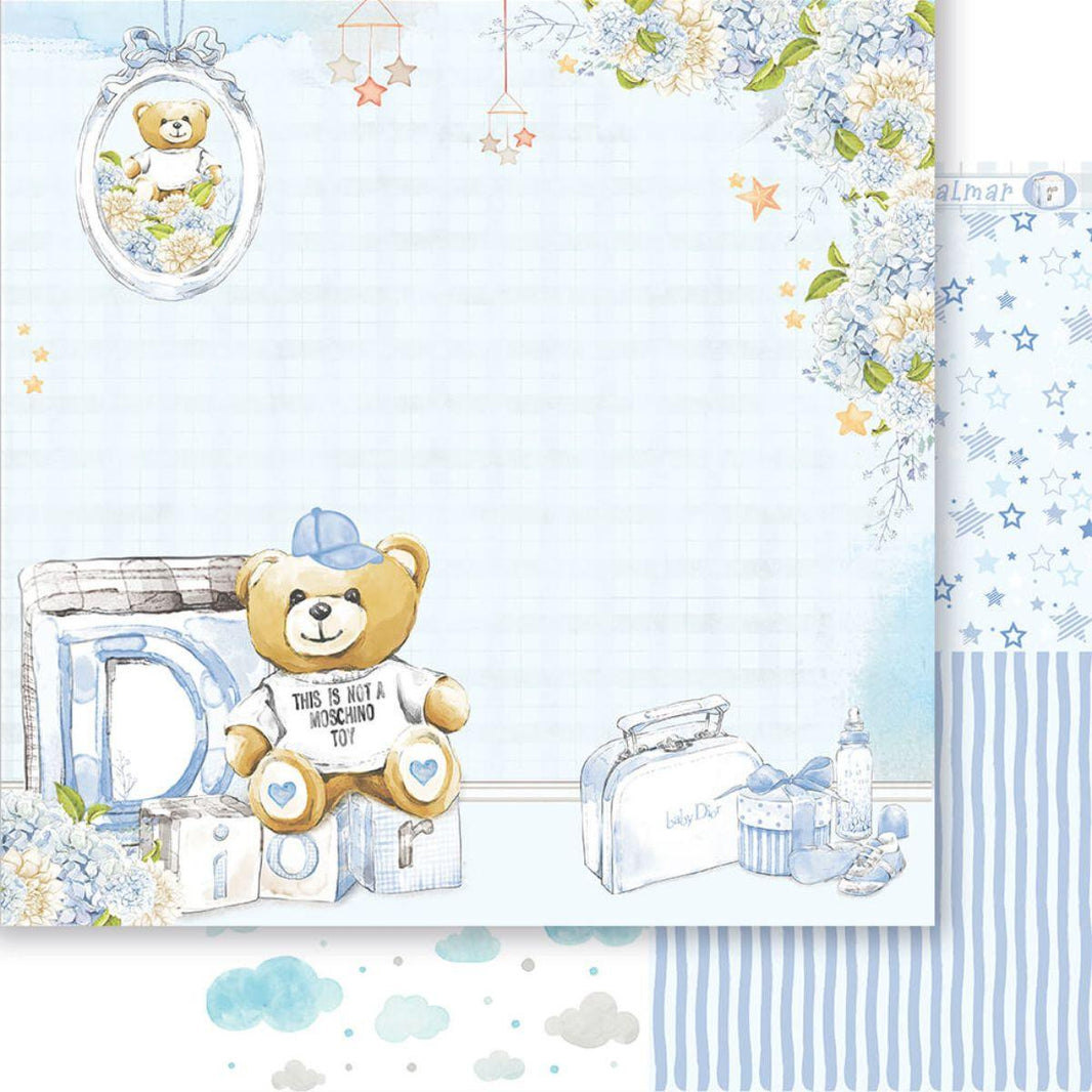 Papel Scrapbook Litoarte SD-1287 Pacotinho de Amor Menino Urso 30,5x30,5cm - Palácio da Arte