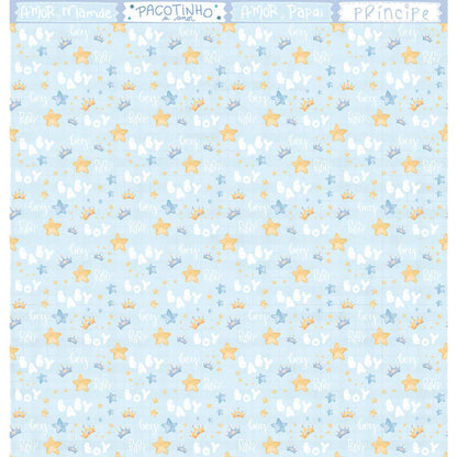 Papel Scrapbook Litoarte SD-1288 Pacotinho de Amor Menino Ursos 30,5x30,5cm - Palácio da Arte